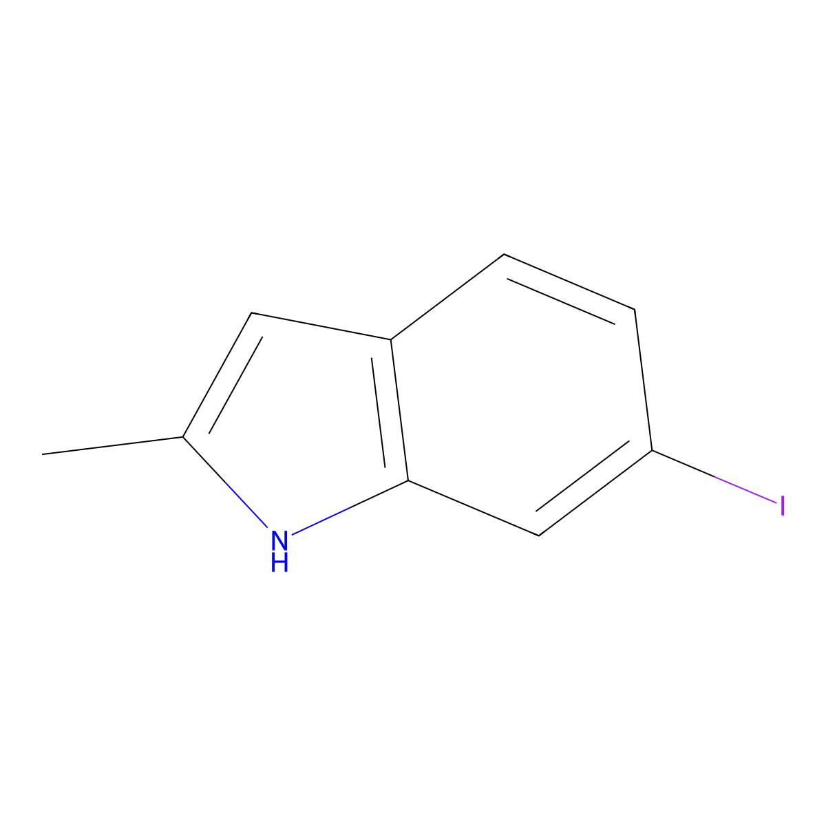 6-iodo-2-methyl-1H-indole molecular structure, CAS 1260383-44-5