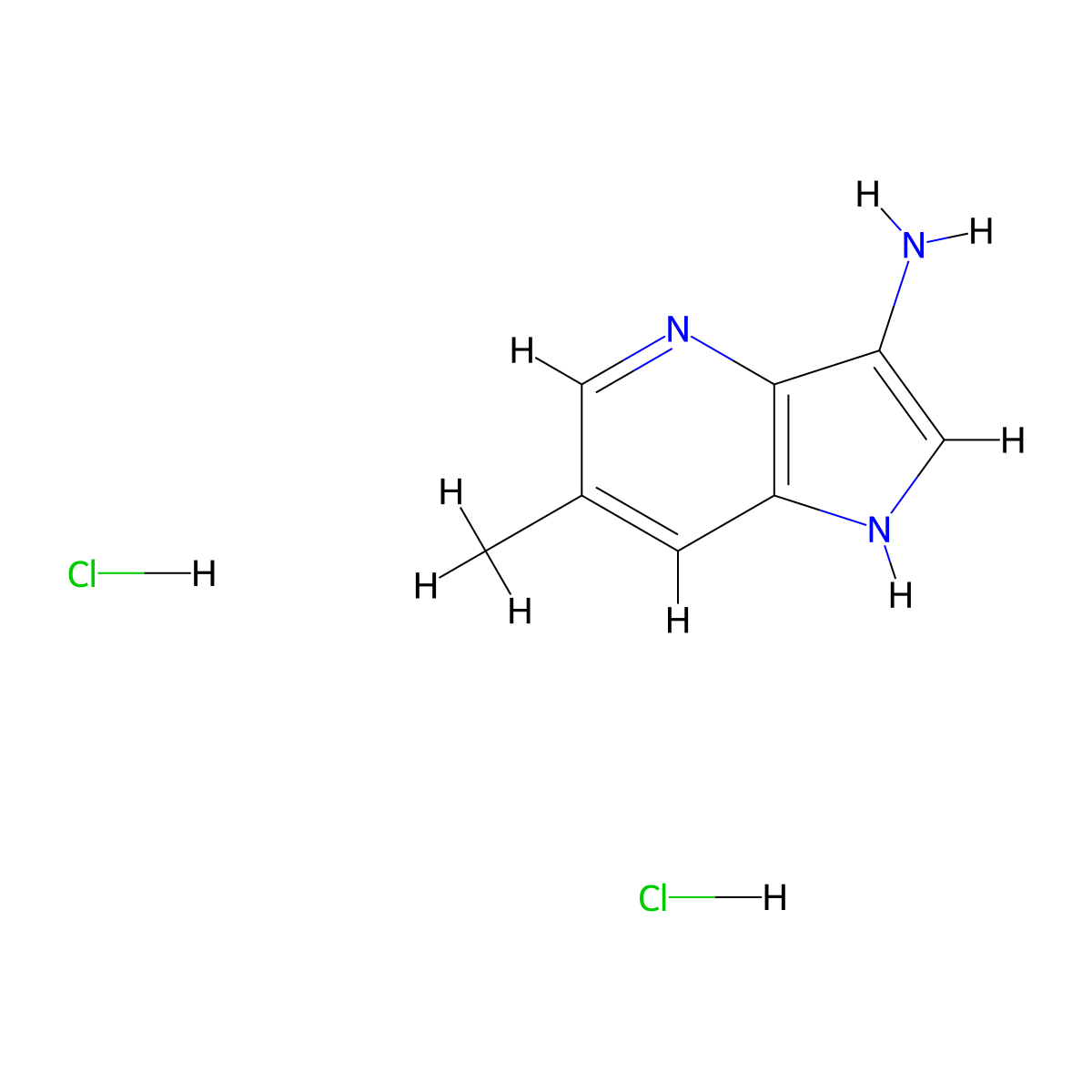 3-Amino-6-methyl-4-azaindole dihydrochloride molecular structure, CAS 1260383-52-5