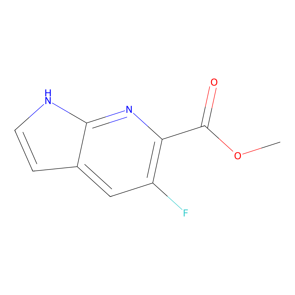 Methyl 5-fluoro-1H-pyrrolo[2,3-b]pyridine-6-carboxylate molecular structure, CAS 1260383-54-7