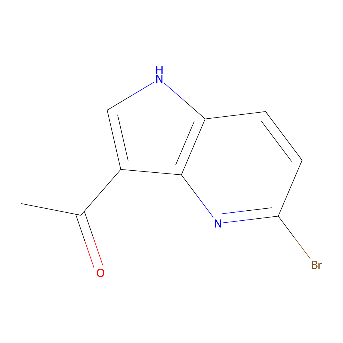 1-(5-Bromo-1H-pyrrolo[3,2-b]pyridin-3-yl)ethan-1-one molecular structure, CAS 1260383-55-8