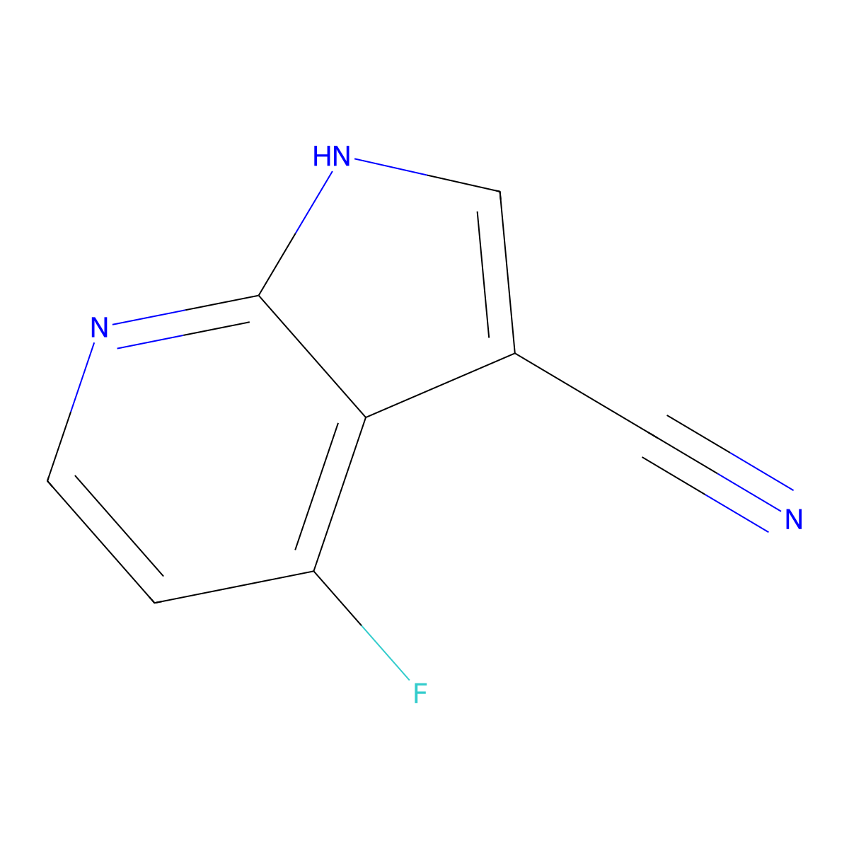 4-Fluoro-1H-pyrrolo[2,3-b]pyridine-3-carbonitrile molecular structure, CAS 1260383-56-9