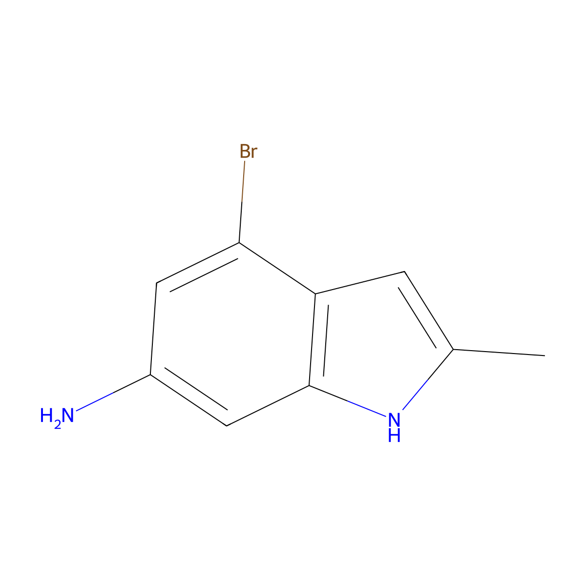 4-Bromo-2-methyl-1H-indol-6-amine molecular structure, CAS 1260383-58-1