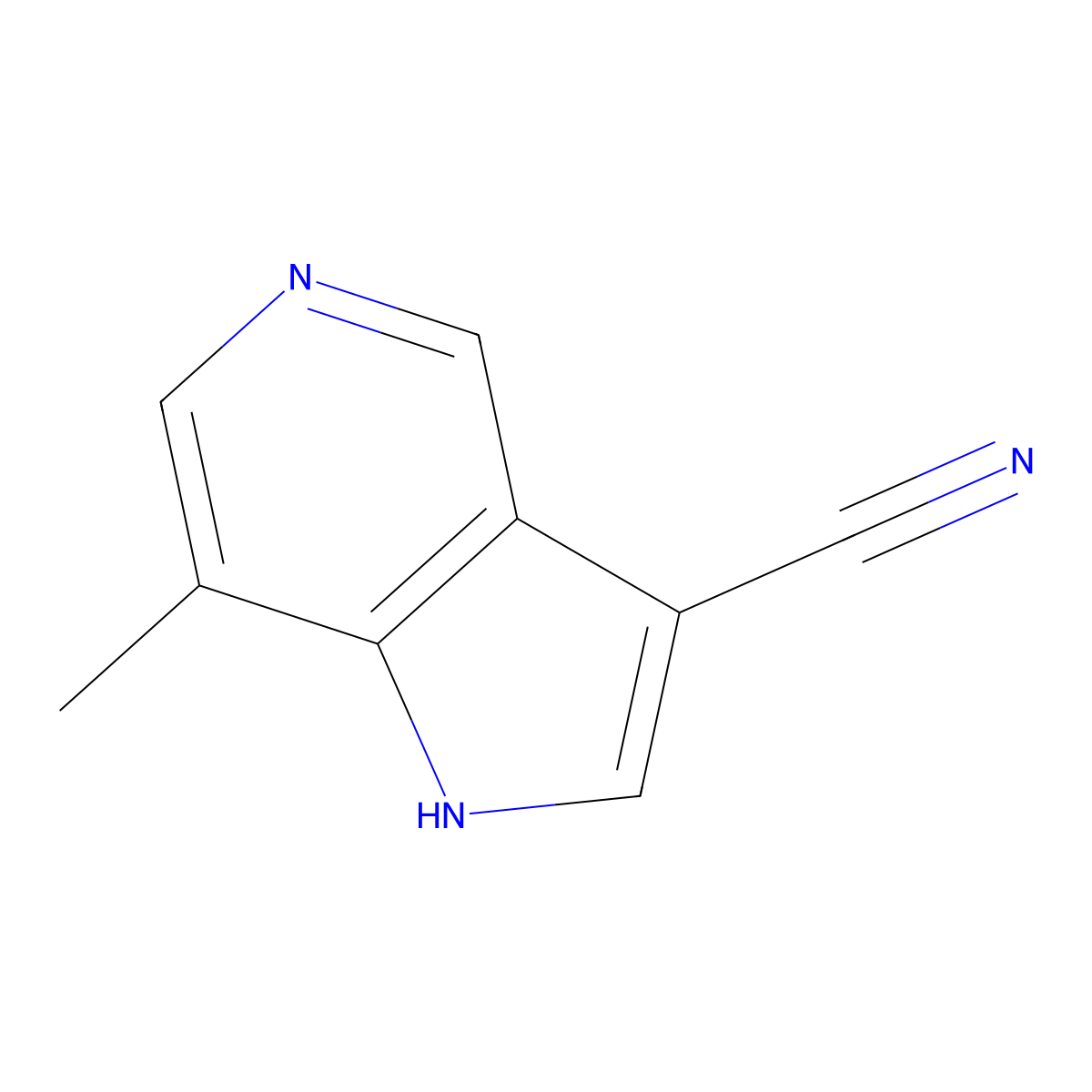 7-Methyl-1H-pyrrolo[3,2-c]pyridine-3-carbonitrile molecular structure, CAS 1260383-70-7