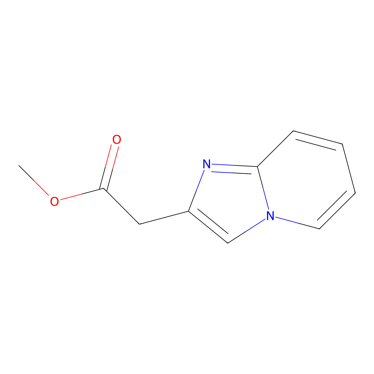 Methyl 2-(imidazo[1,2-a]pyridin-2-yl)acetate molecular structure, CAS 1260383-71-8