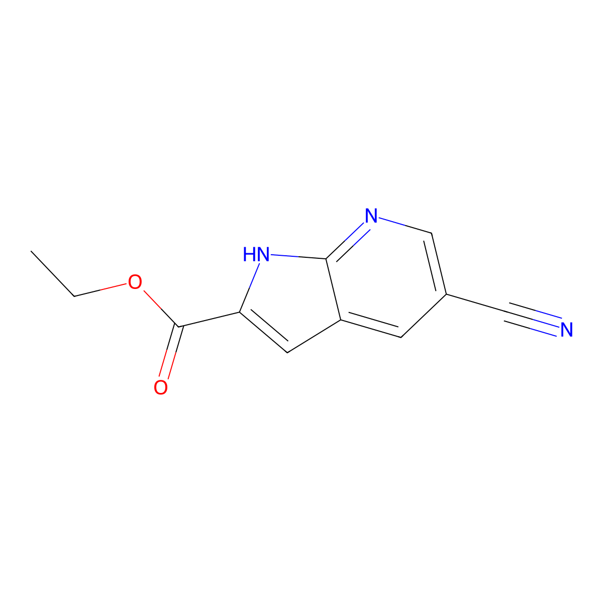 5-Cyano-7-azaindole-2-carboxylic acid ethyl ester molecular structure, CAS 1260383-74-1