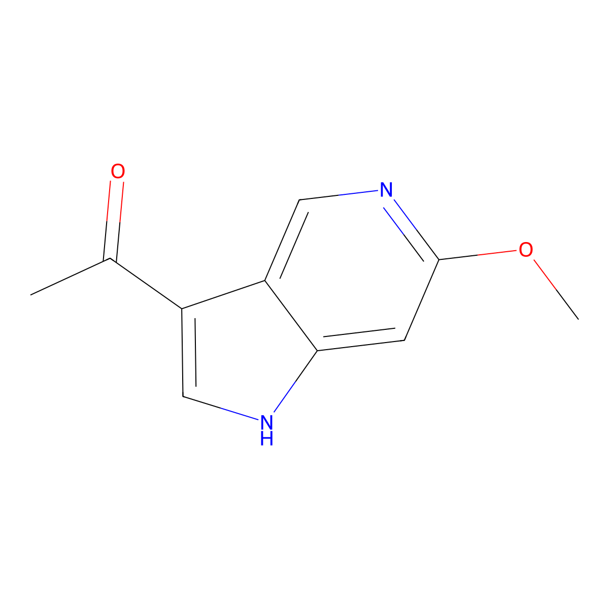 3-Acetyl-6-methoxy-5-azaindole molecular structure, CAS 1260383-77-4