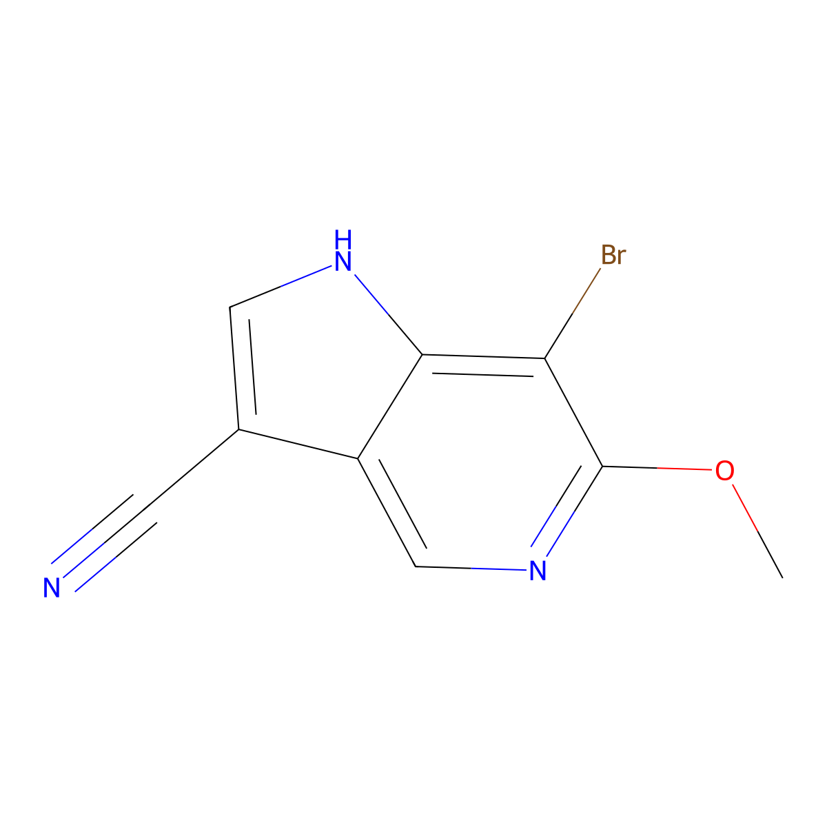 7-Bromo-3-cyano-6-methoxy-5-azaindole molecular structure, CAS 1260383-78-5