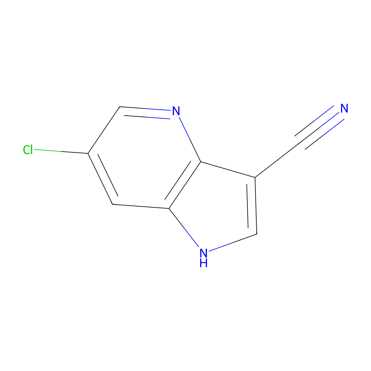 6-chloro-1H-pyrrolo[3,2-b]pyridine-3-carbonitrile molecular structure, CAS 1260383-96-7