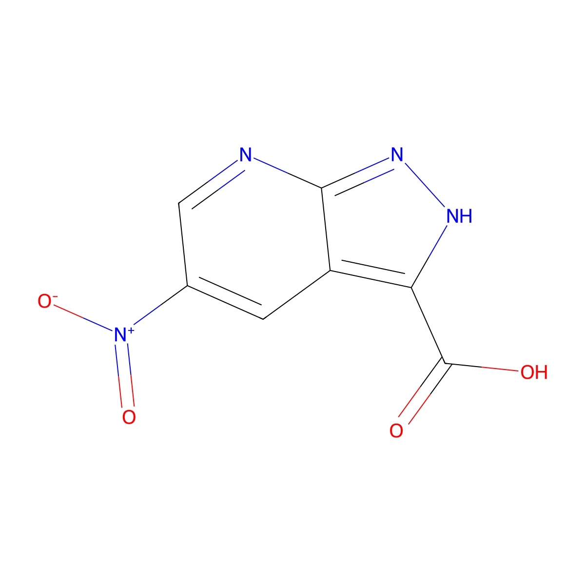 5-nitro-2H-pyrazolo[3,4-b]pyridine-3-carboxylic acid molecular structure, CAS 1260384-10-8