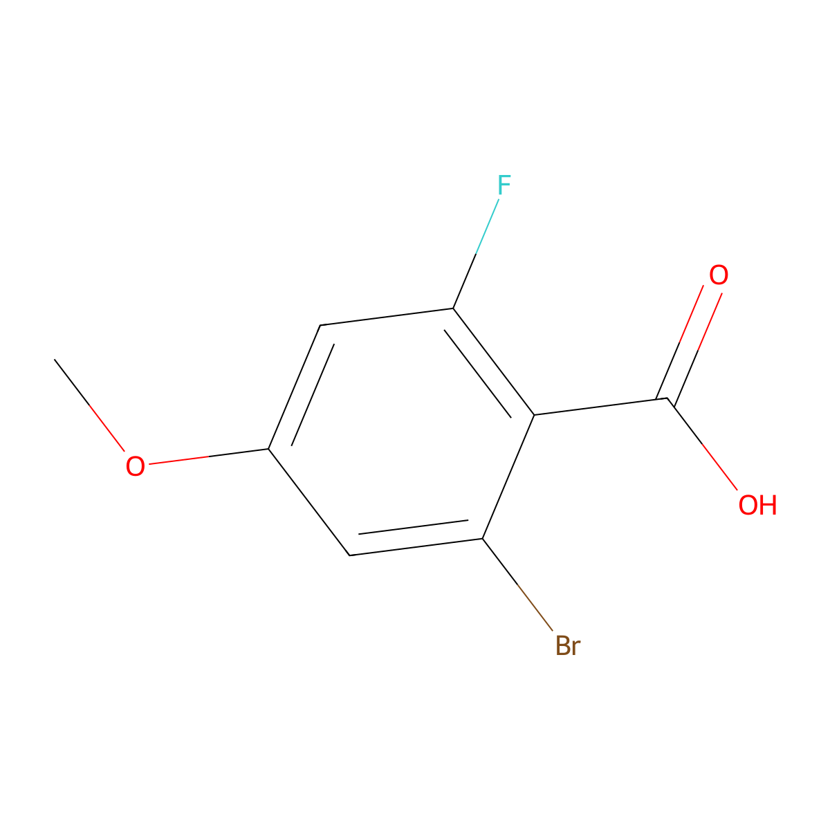 2-Bromo-6-fluoro-4-methoxybenzoic acid molecular structure, CAS 1260384-12-0