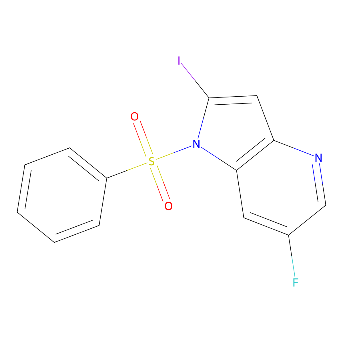 1-(Phenylsulfonyl)-6-fluoro-2-iodo-4-azaindole molecular structure, CAS 1260384-14-2