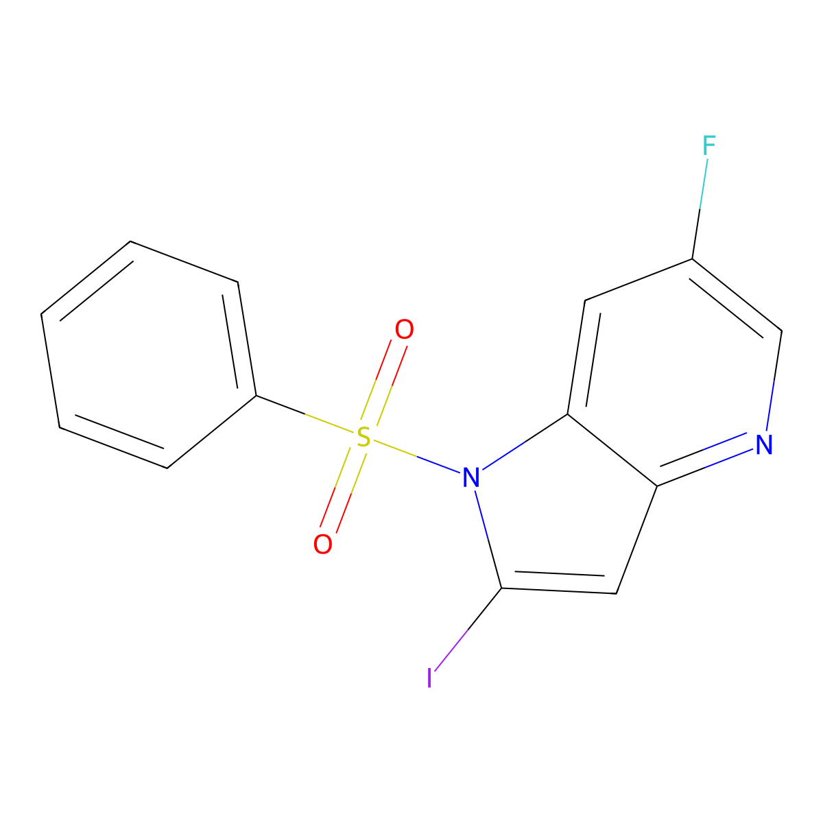 1-(Phenylsulfonyl)-6-fluoro-2-iodo-4-azaindole molecular structure, CAS 1260384-14-2
