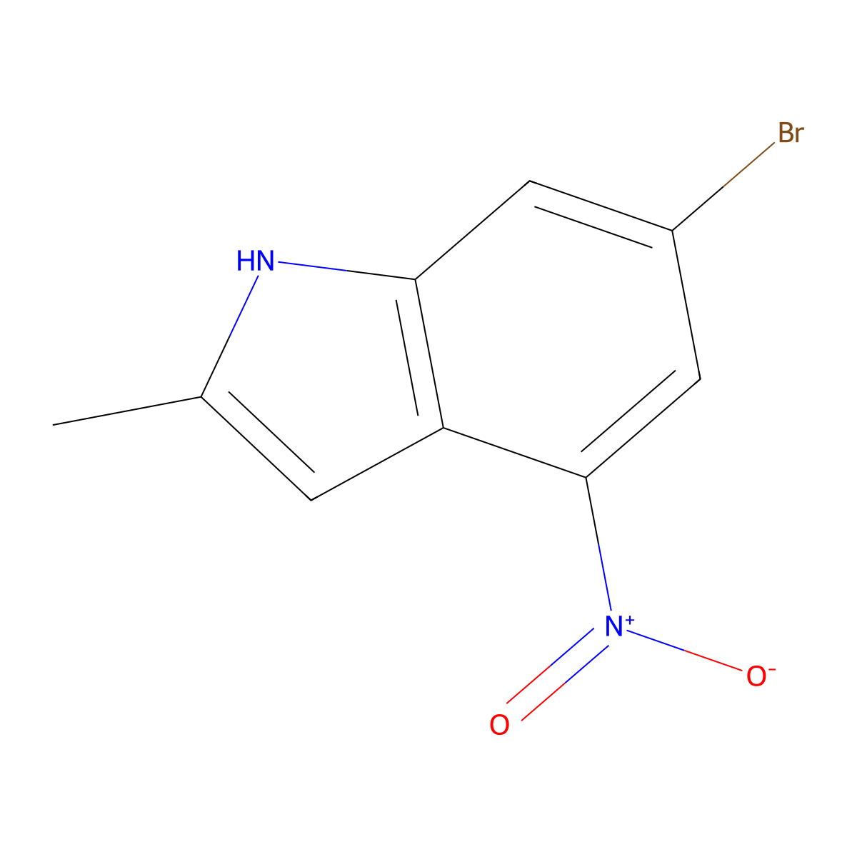 6-Bromo-2-methyl-4-nitro-1H-indole molecular structure, CAS 1260384-33-5