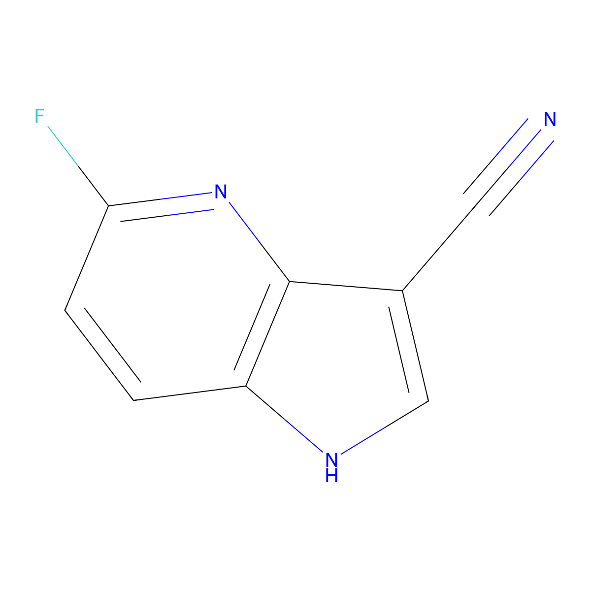 5-fluoro-1H-pyrrolo[3,2-b]pyridine-3-carbonitrile molecular structure, CAS 1260384-36-8