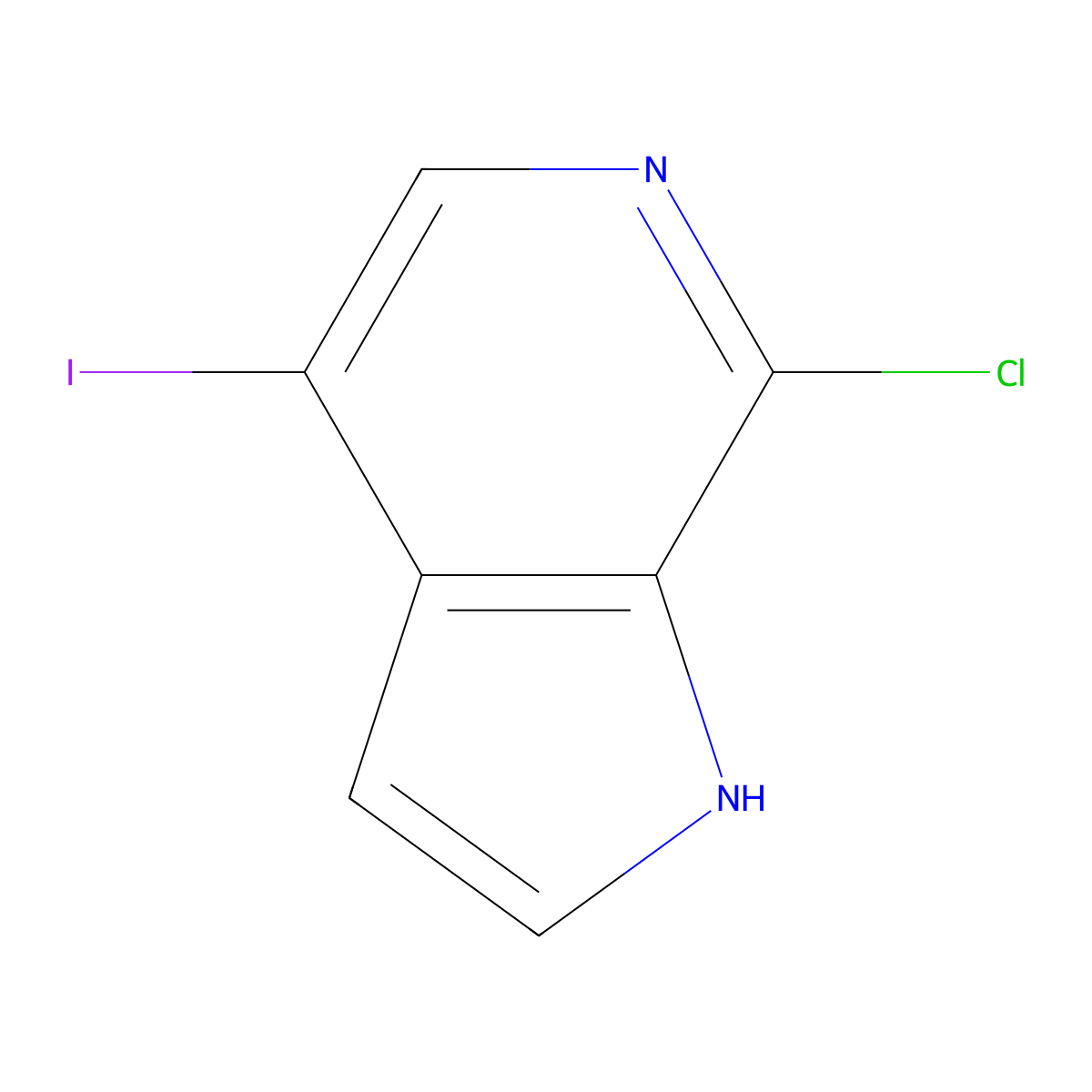 7-Chloro-4-iodo-1H-pyrrolo[2,3-c]pyridine molecular structure, CAS 1260384-38-0