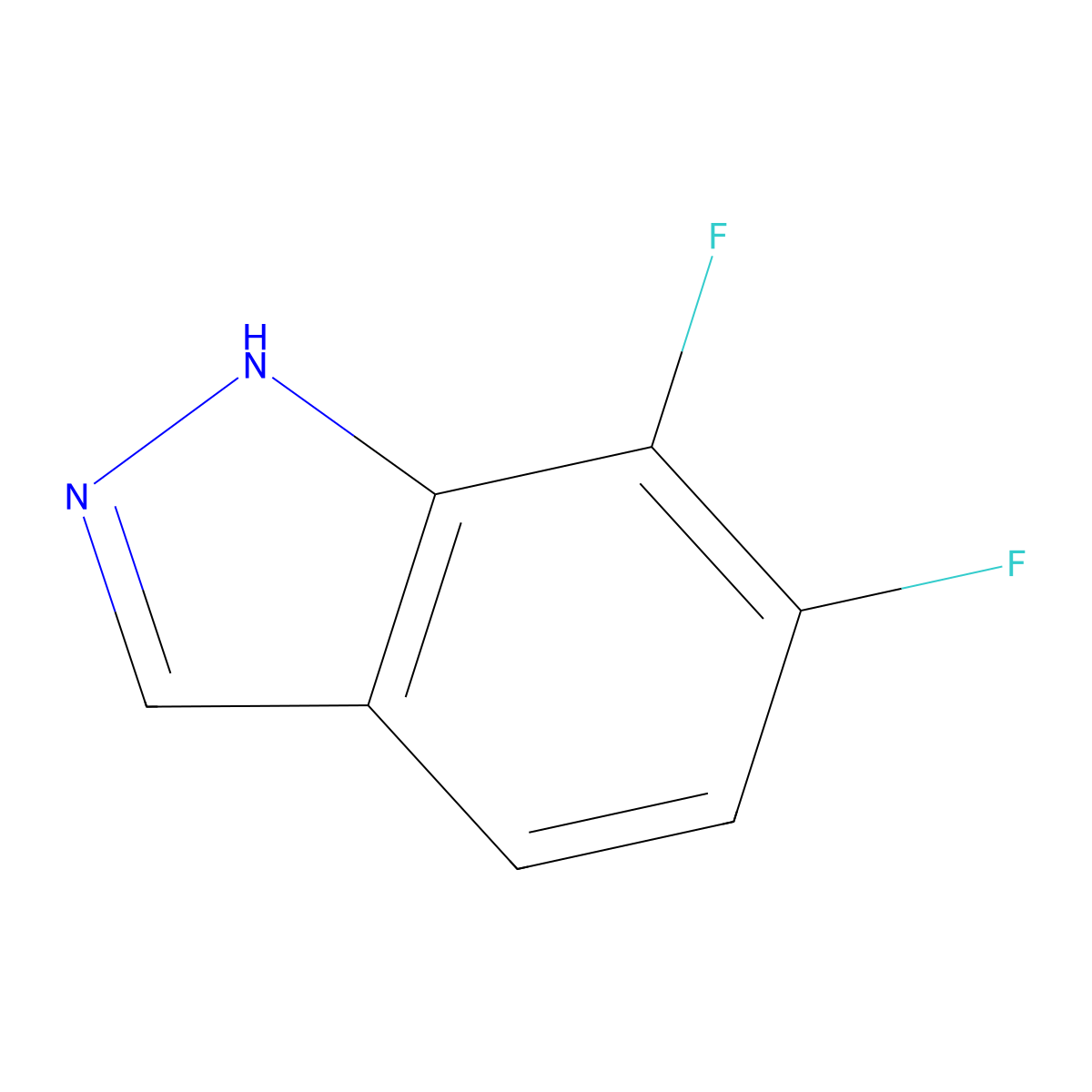 6,7-Difluoro-1H-indazole molecular structure, CAS 1260384-41-5
