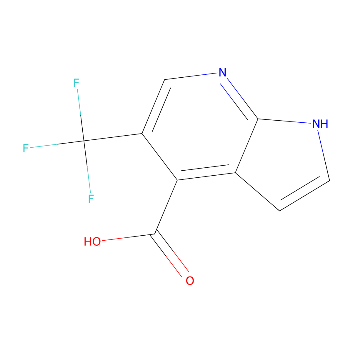 5-(Trifluoromethyl)-1H-pyrrolo[2,3-b]pyridine-4-carboxylic acid molecular structure, CAS 1260384-46-0