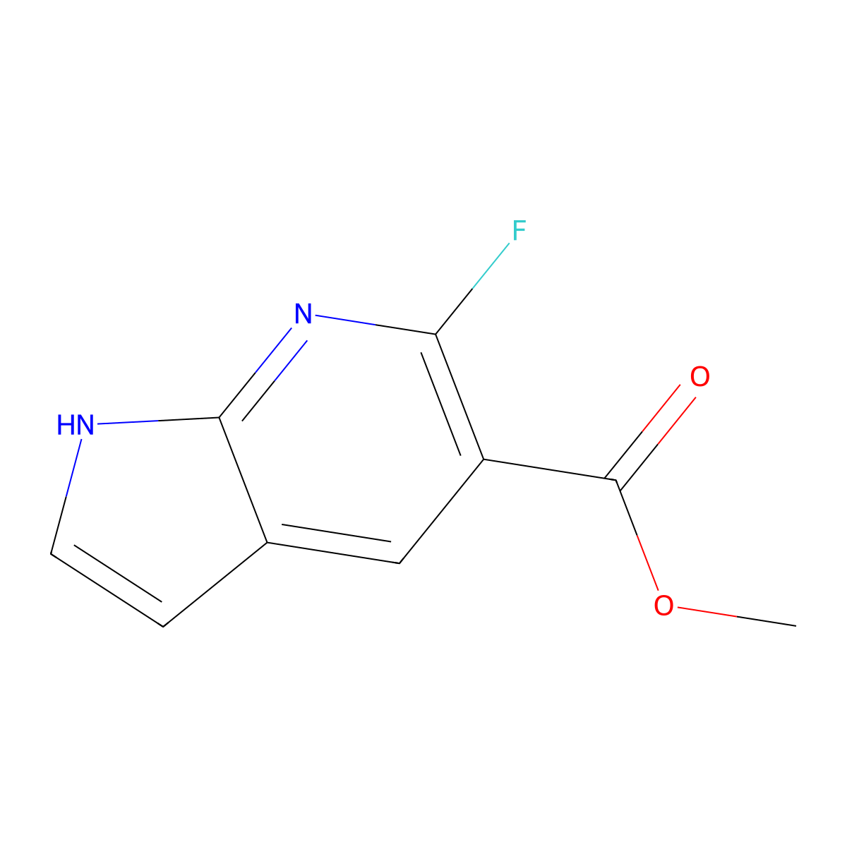 Methyl 6-fluoro-1H-pyrrolo[2,3-b]pyridine-5-carboxylate molecular structure, CAS 1260384-52-8