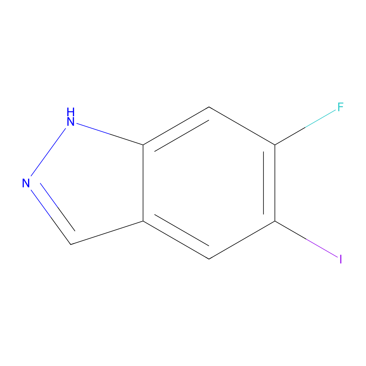 6-fluoro-5-iodo-1H-indazole molecular structure, CAS 1260384-77-7