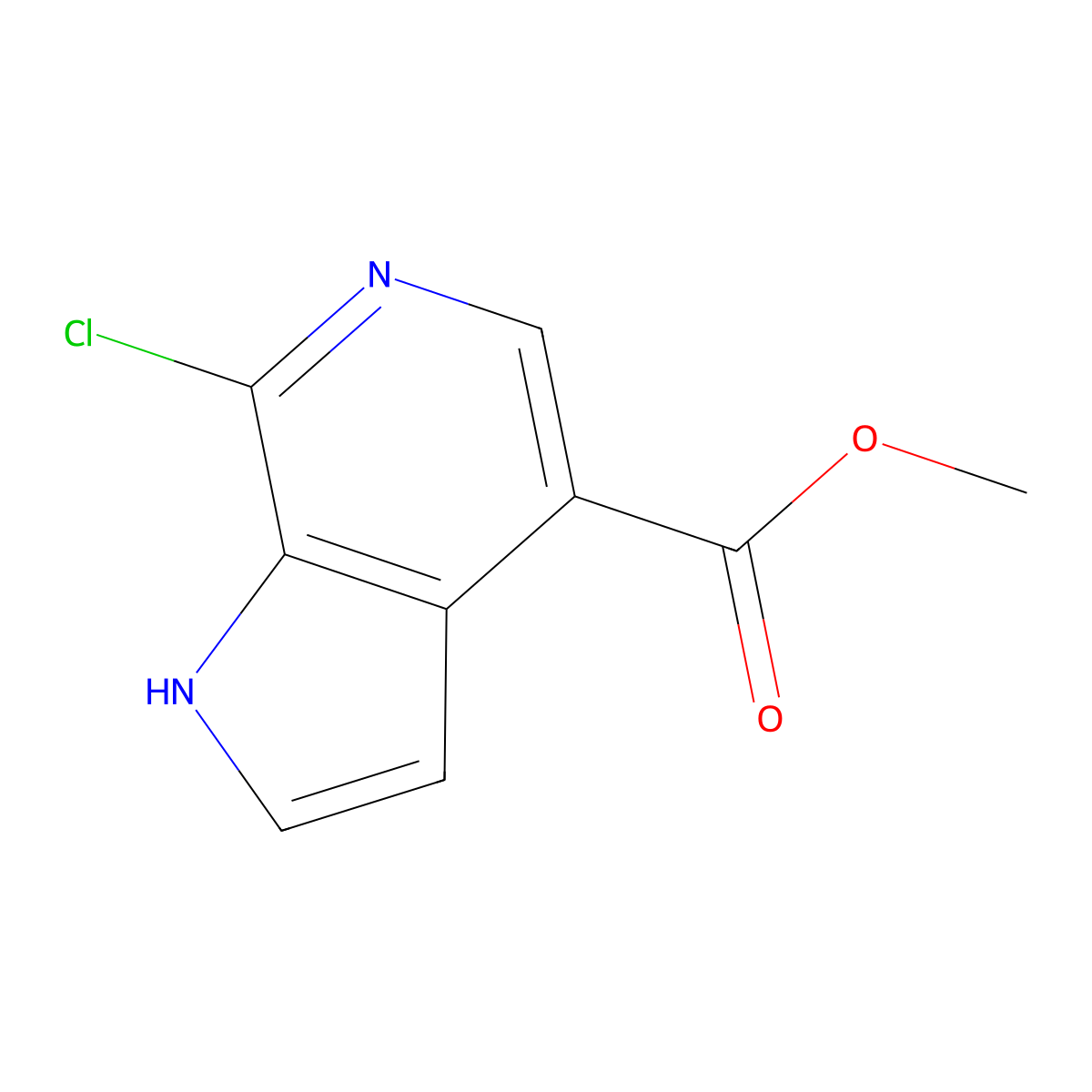 Methyl 7-chloro-1h-pyrrolo[2,3-c]pyridine-4-carboxylate molecular structure, CAS 1260384-79-9