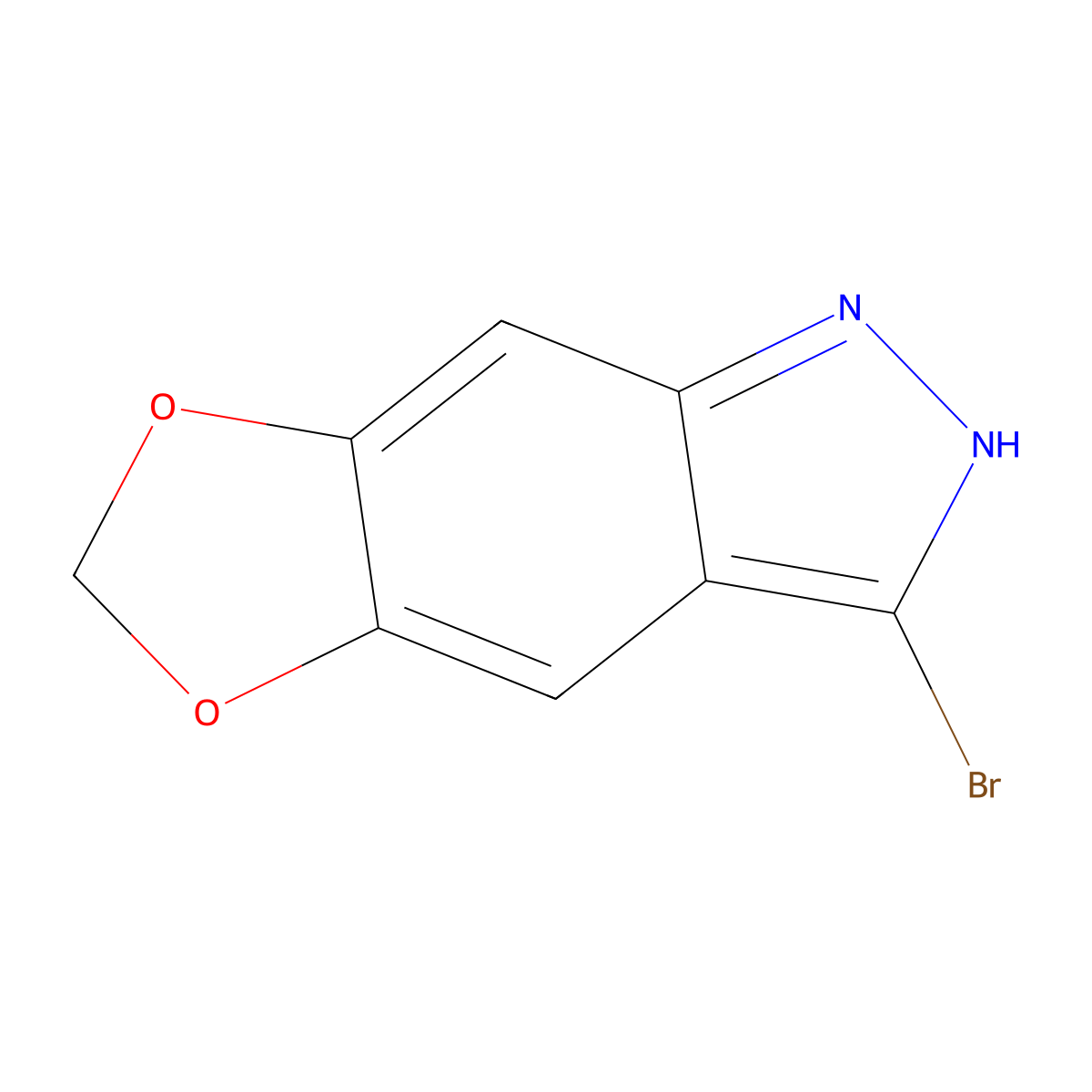 3-bromo-1H-[1,3]dioxolo[4,5-f]indazole molecular structure, CAS 1260384-90-4