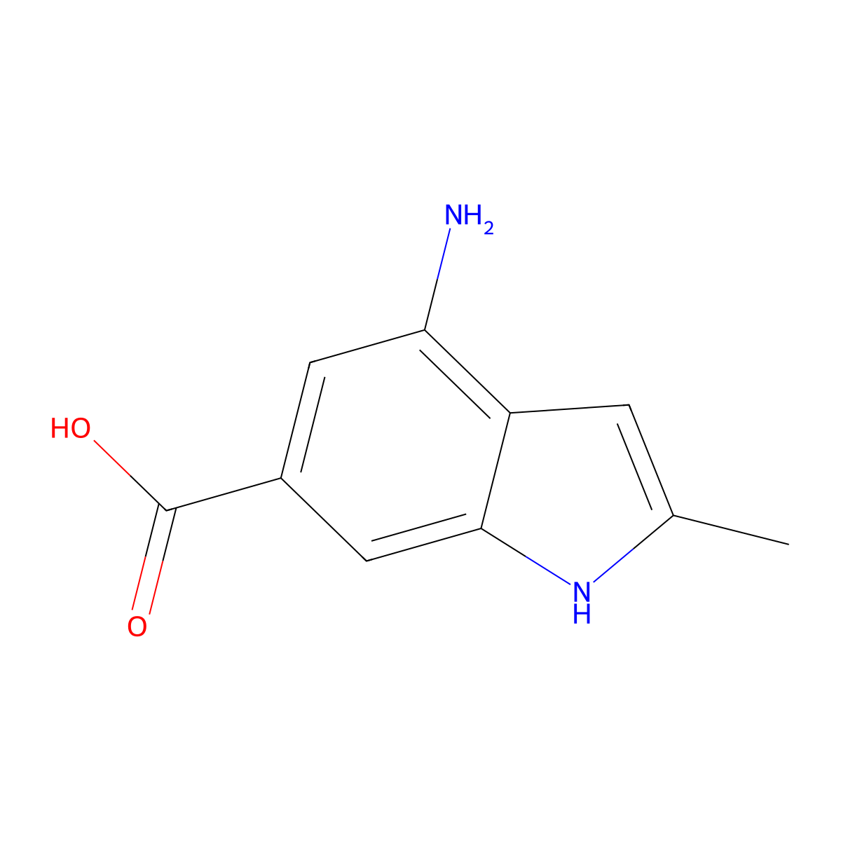 4-Amino-2-methyl-1H-indole-6-carboxylic acid molecular structure, CAS 1260384-99-3