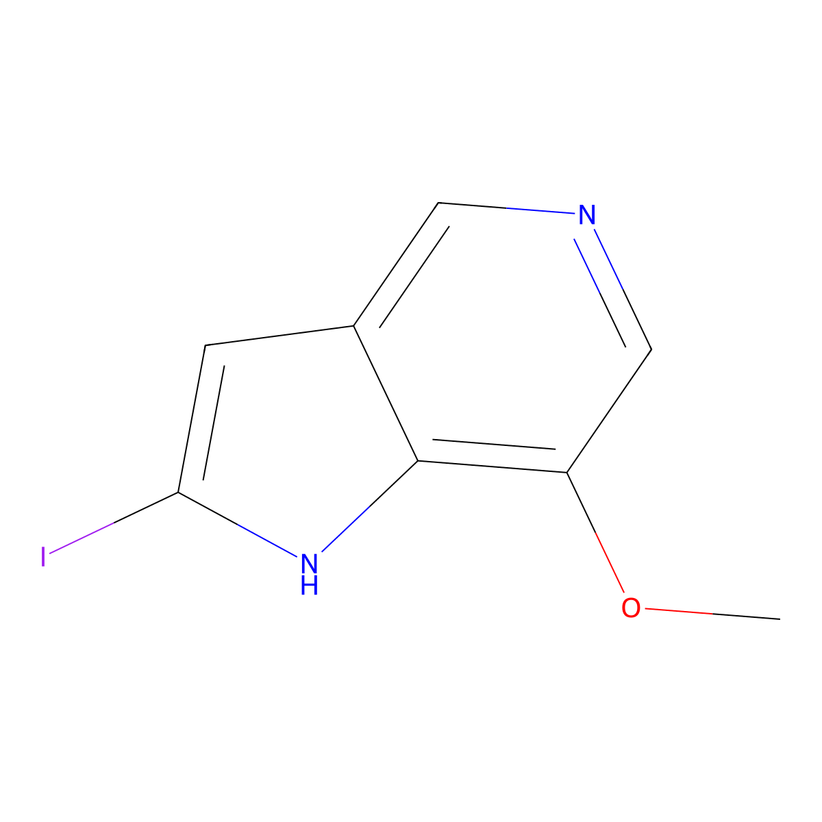 2-Iodo-7-methoxy-1H-pyrrolo[3,2-c]pyridine molecular structure, CAS 1260385-04-3