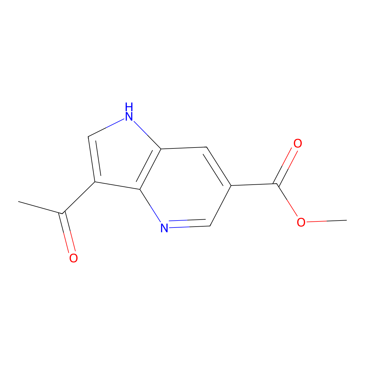 3-Acetyl-4-azaindole-6-carboxylic acid methyl ester molecular structure, CAS 1260385-10-1