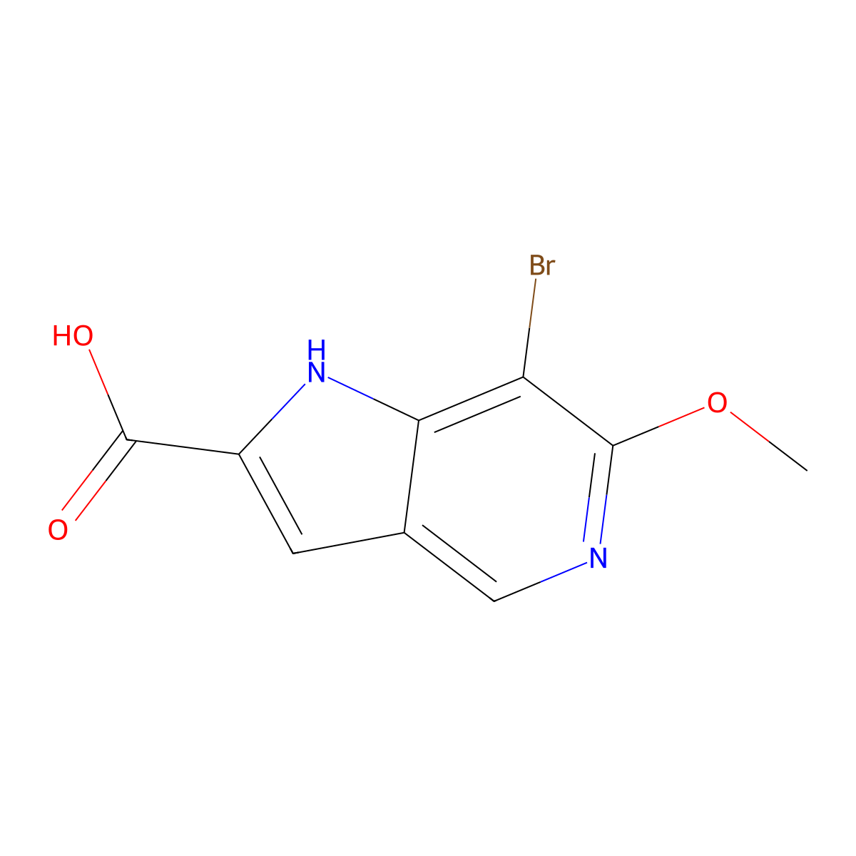 7-Bromo-6-methoxy-5-azaindole-2-carboxylic acid molecular structure, CAS 1260385-13-4