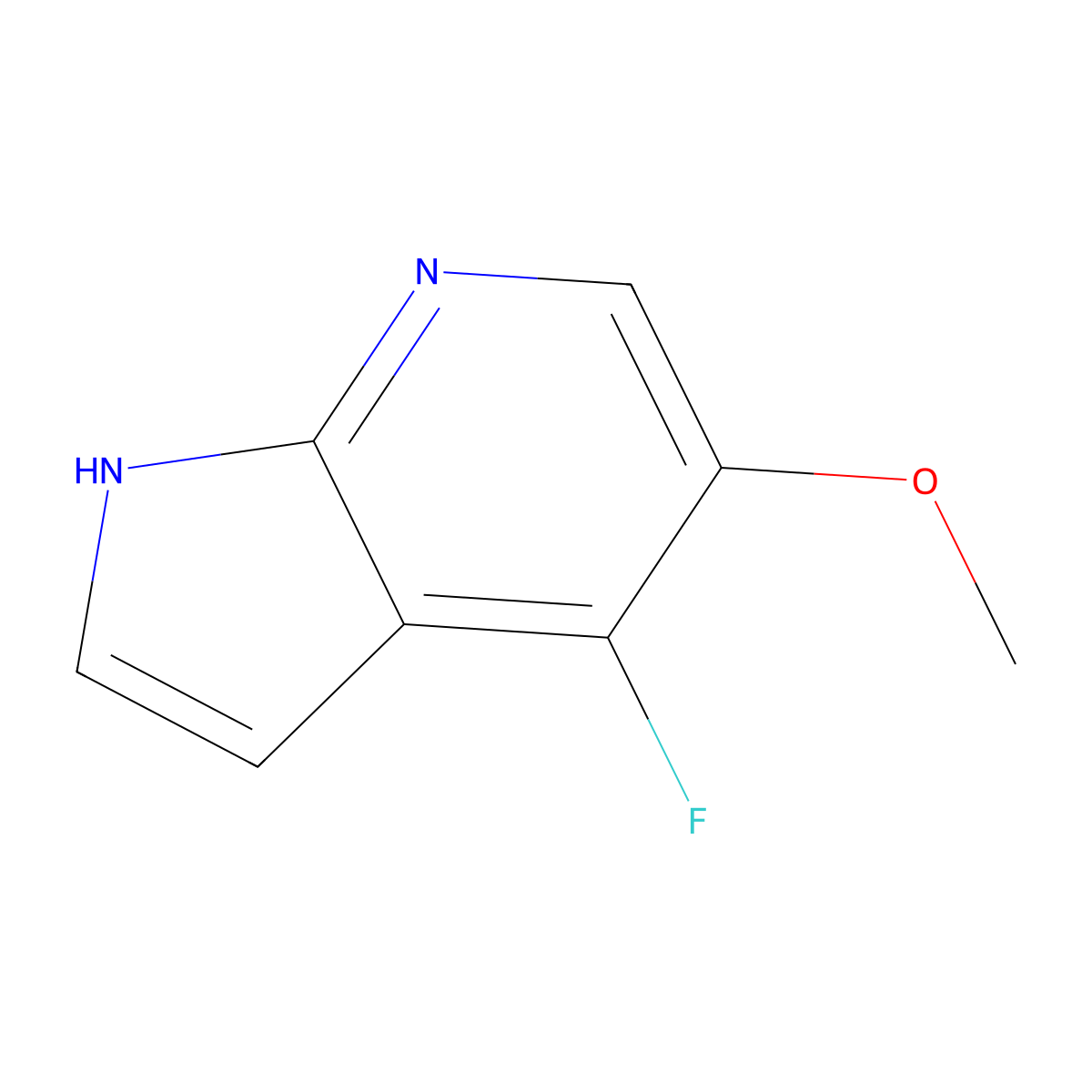 4-Fluoro-5-methoxy-1H-pyrrolo[2,3-b]pyridine molecular structure, CAS 1260385-22-5