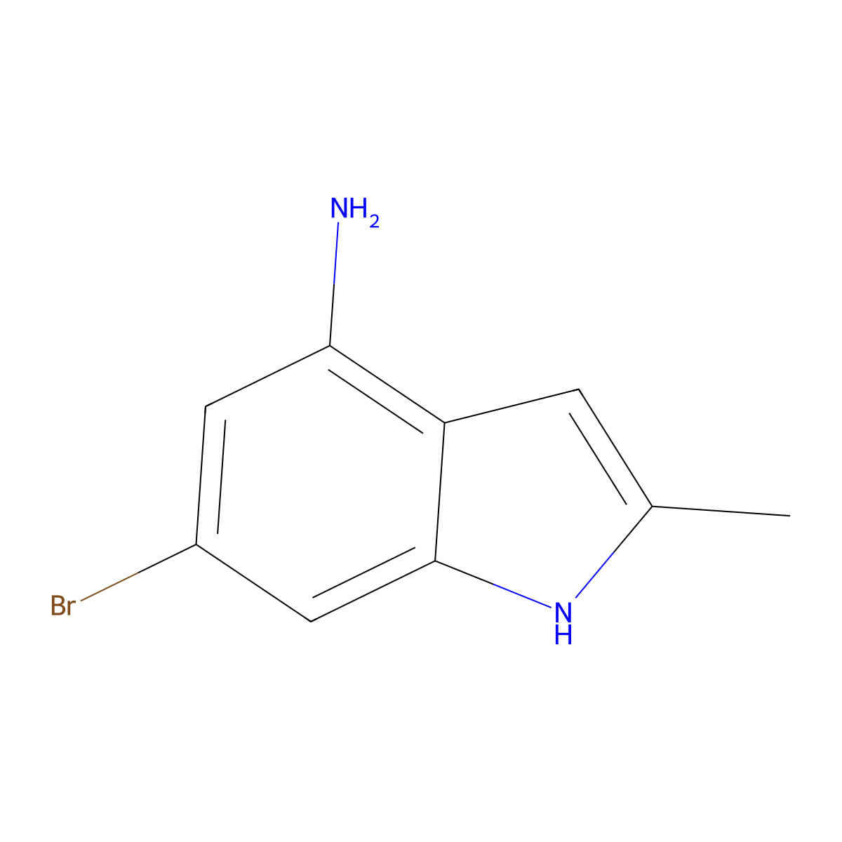 6-Bromo-2-methyl-1H-indol-4-amine molecular structure, CAS 1260385-32-7