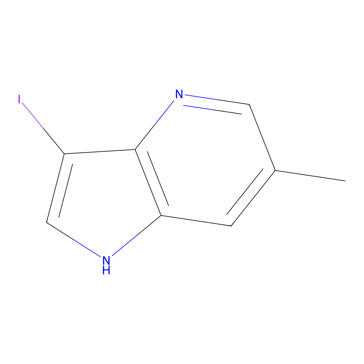 3-iodo-6-methyl-1H-pyrrolo[3,2-b]pyridine molecular structure, CAS 1260385-43-0