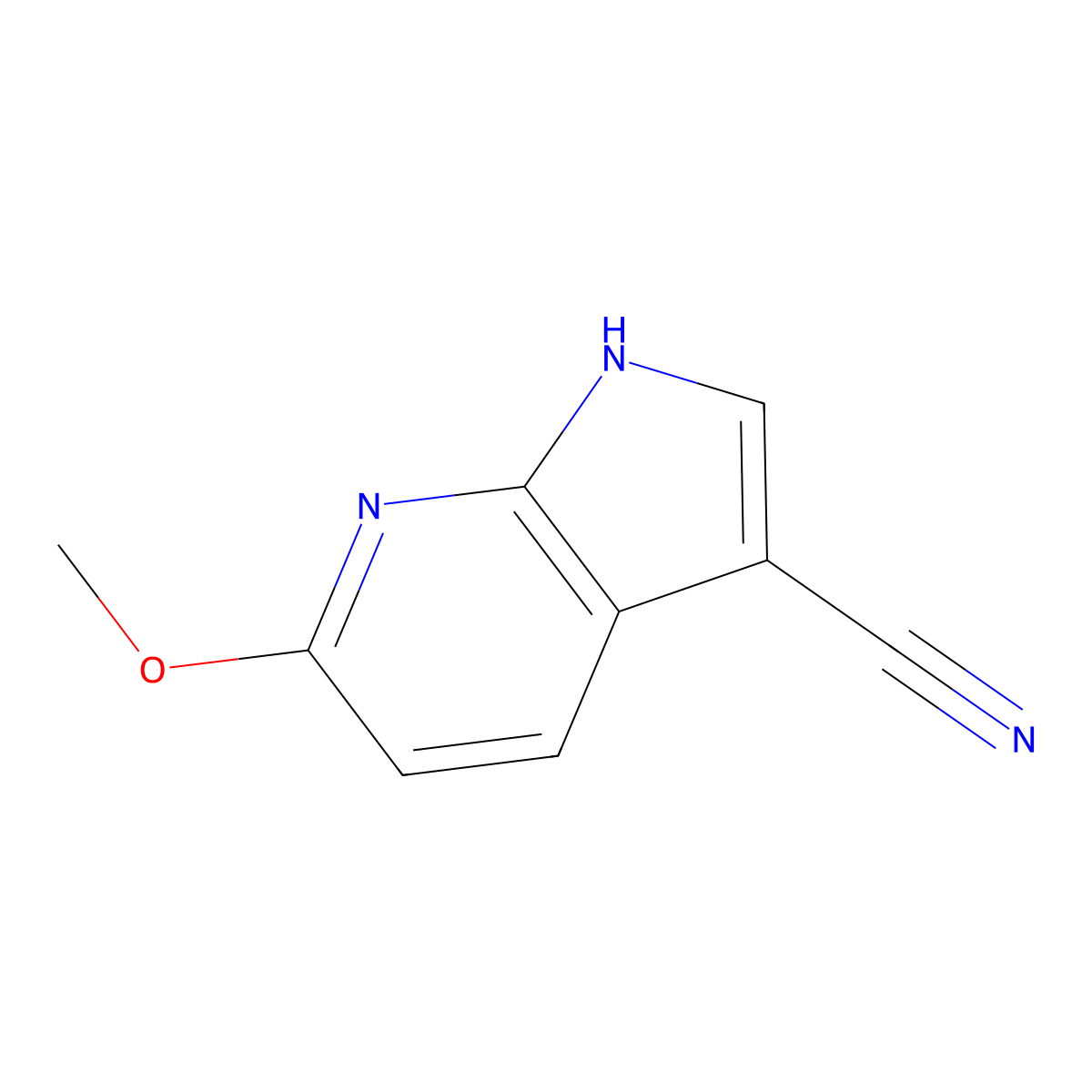 6-methoxy-1H-pyrrolo[2,3-b]pyridine-3-carbonitrile molecular structure, CAS 1260385-45-2
