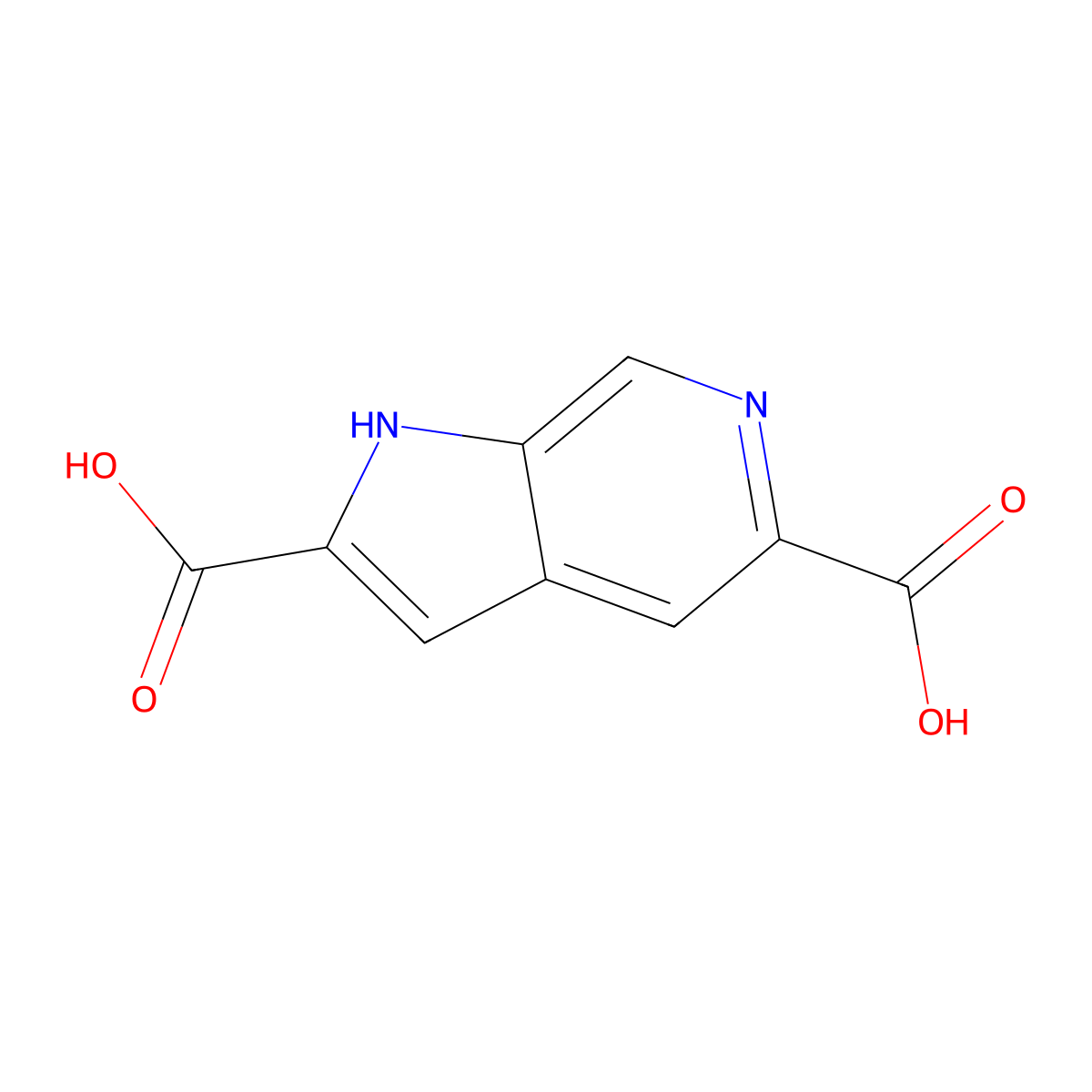 6-Azaindole-2,5-dicarboxylic acid molecular structure, CAS 1260385-49-6