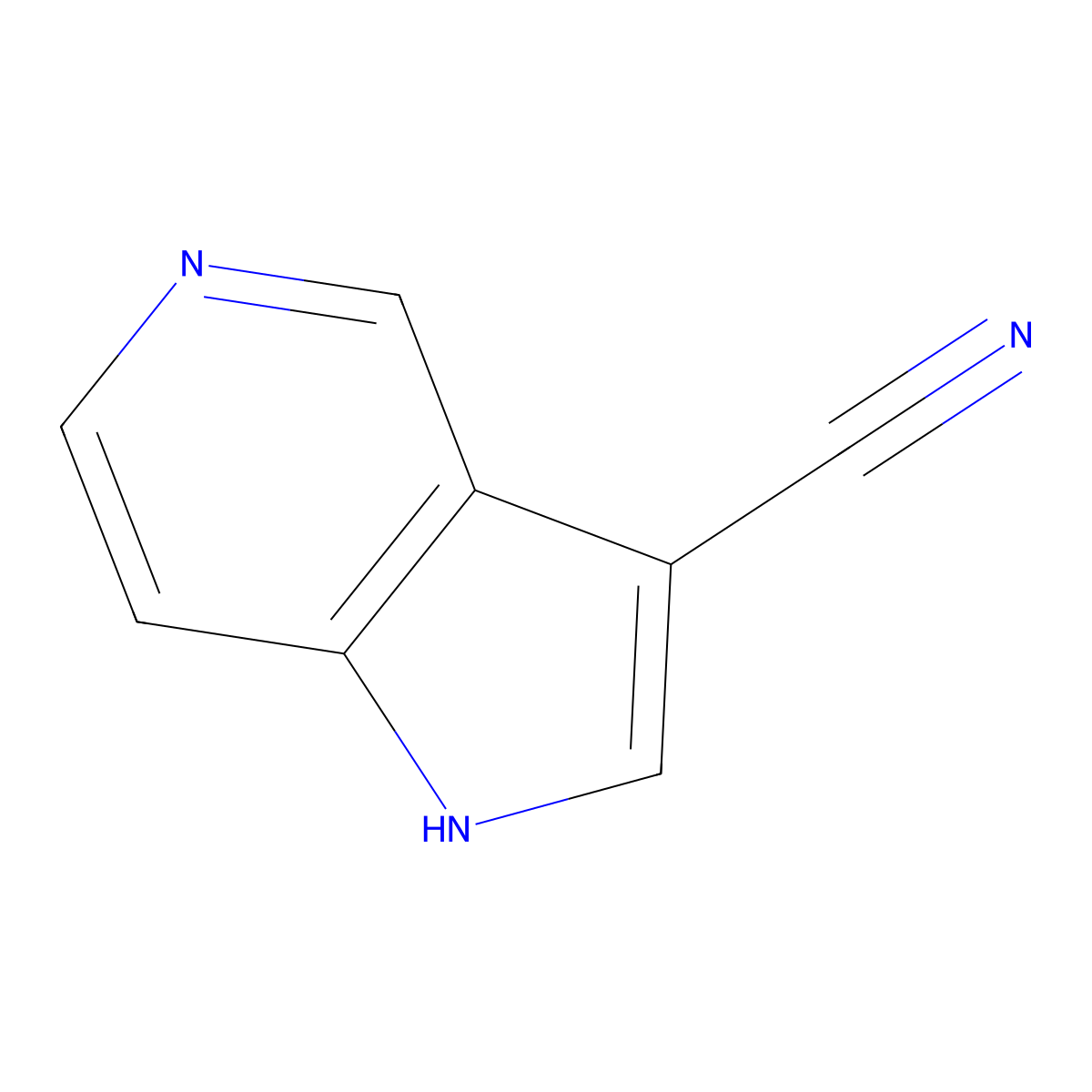 1H-Pyrrolo[3,2-c]pyridine-3-carbonitrile molecular structure, CAS 1260385-57-6