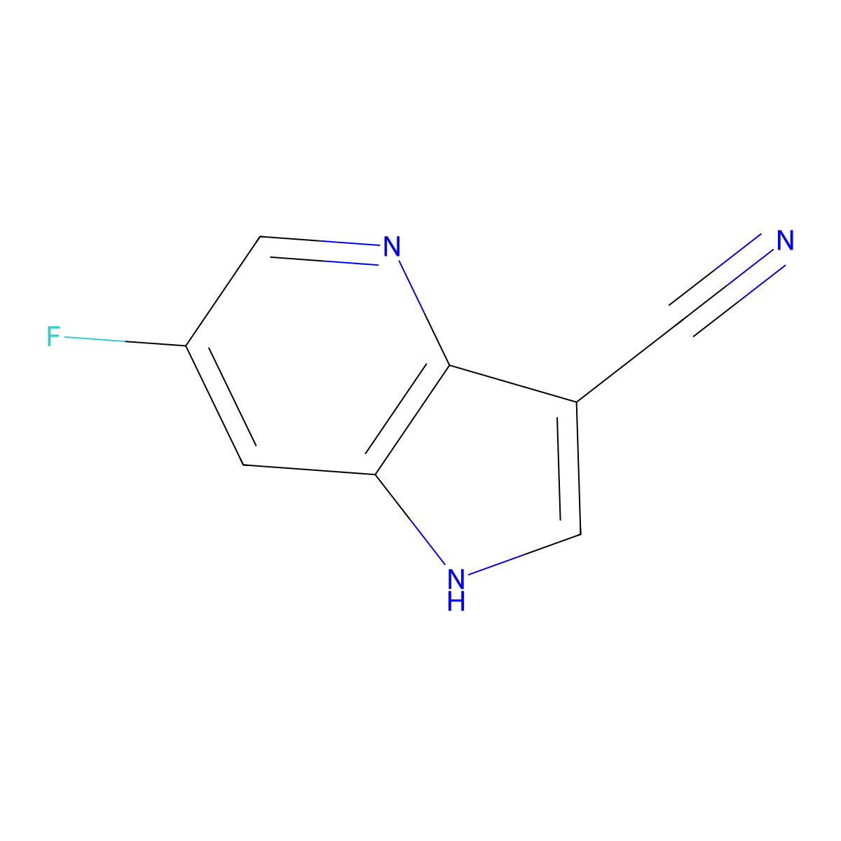 6-fluoro-1H-pyrrolo[3,2-b]pyridine-3-carbonitrile molecular structure, CAS 1260385-63-4