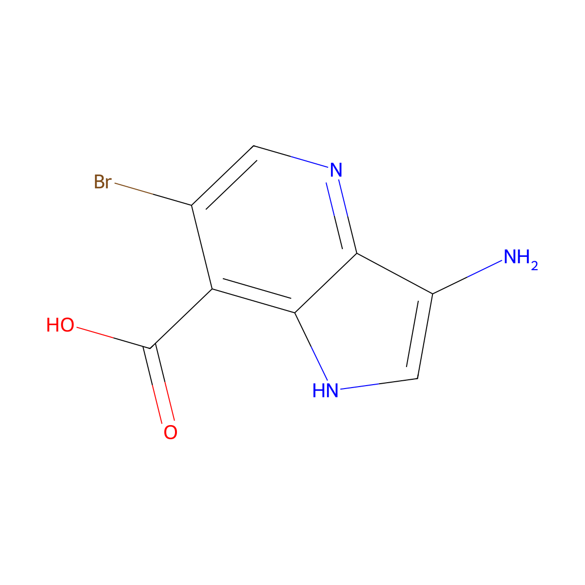 3-Amino-6-bromo-1H-pyrrolo[3,2-b]pyridine-7-carboxylic acid molecular structure, CAS 1260385-64-5