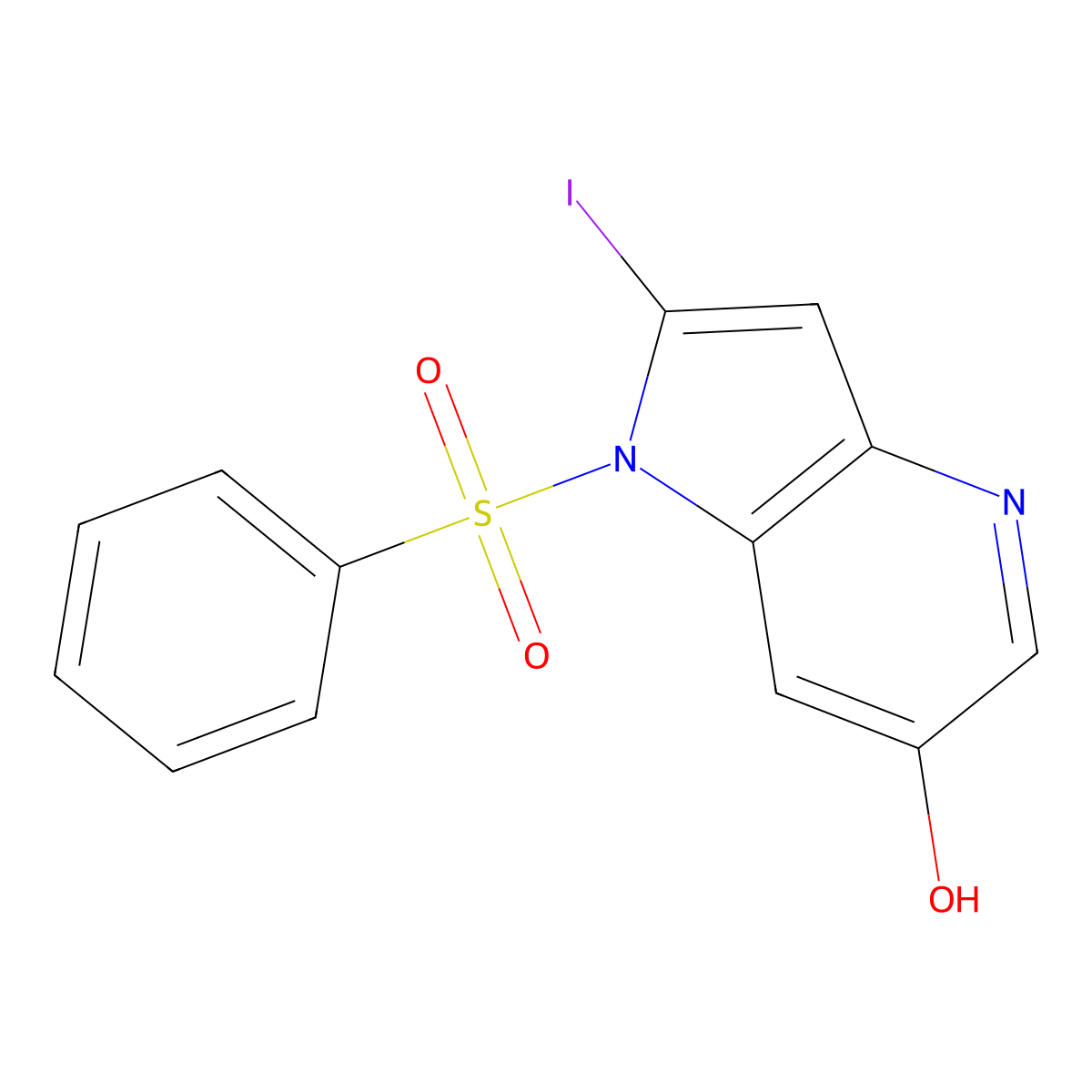 1-(Phenylsulfonyl)-6-hydroxy-2-iodo-4-azaindole molecular structure, CAS 1260385-66-7