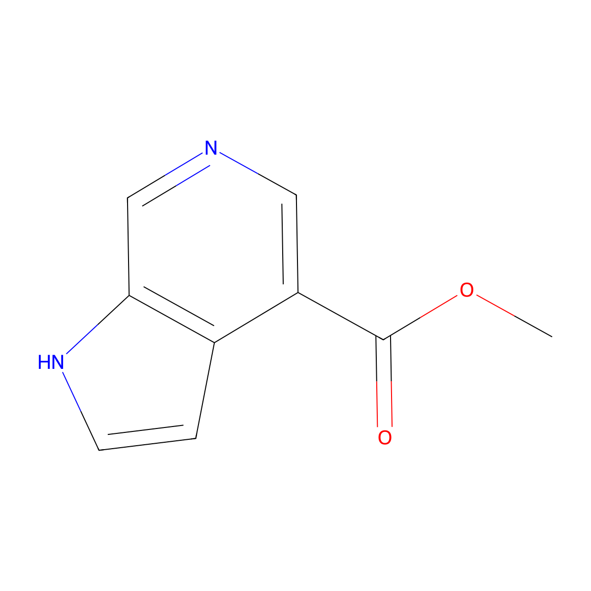 Methyl 1h-pyrrolo[2,3-c]pyridine-4-carboxylate molecular structure, CAS 1260385-72-5