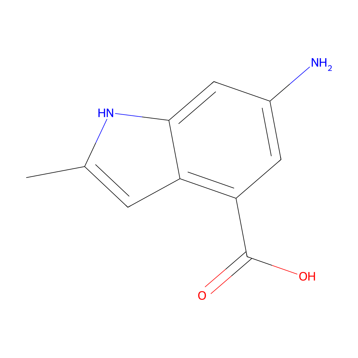 6-Amino-2-methyl-1H-indole-4-carboxylic acid molecular structure, CAS 1260385-73-6