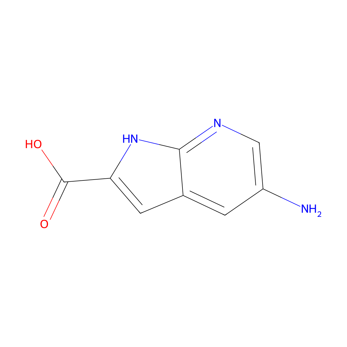 5-Amino-1H-pyrrolo[2,3-B]pyridine-2-carboxylic acid molecular structure, CAS 1260385-74-7