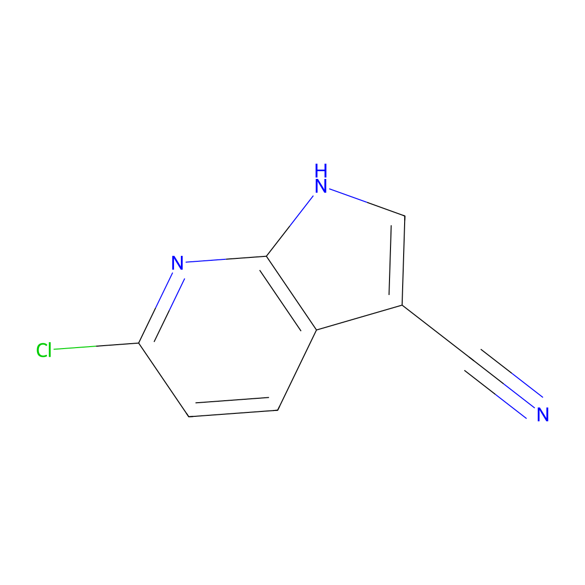 6-Chloro-1H-pyrrolo[2,3-b]pyridine-3-carbonitrile molecular structure, CAS 1260385-93-0
