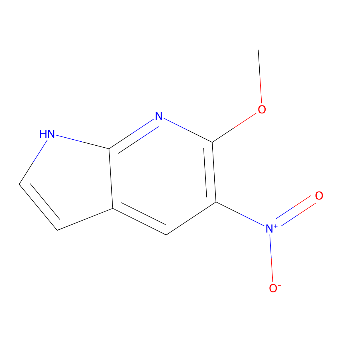 6-Methoxy-5-nitro-1H-pyrrolo[2,3-b]pyridine molecular structure, CAS 1260386-18-2