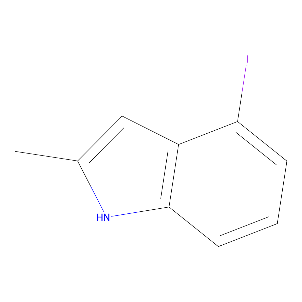 4-Iodo-2-methyl-1H-indole molecular structure, CAS 1260386-20-6
