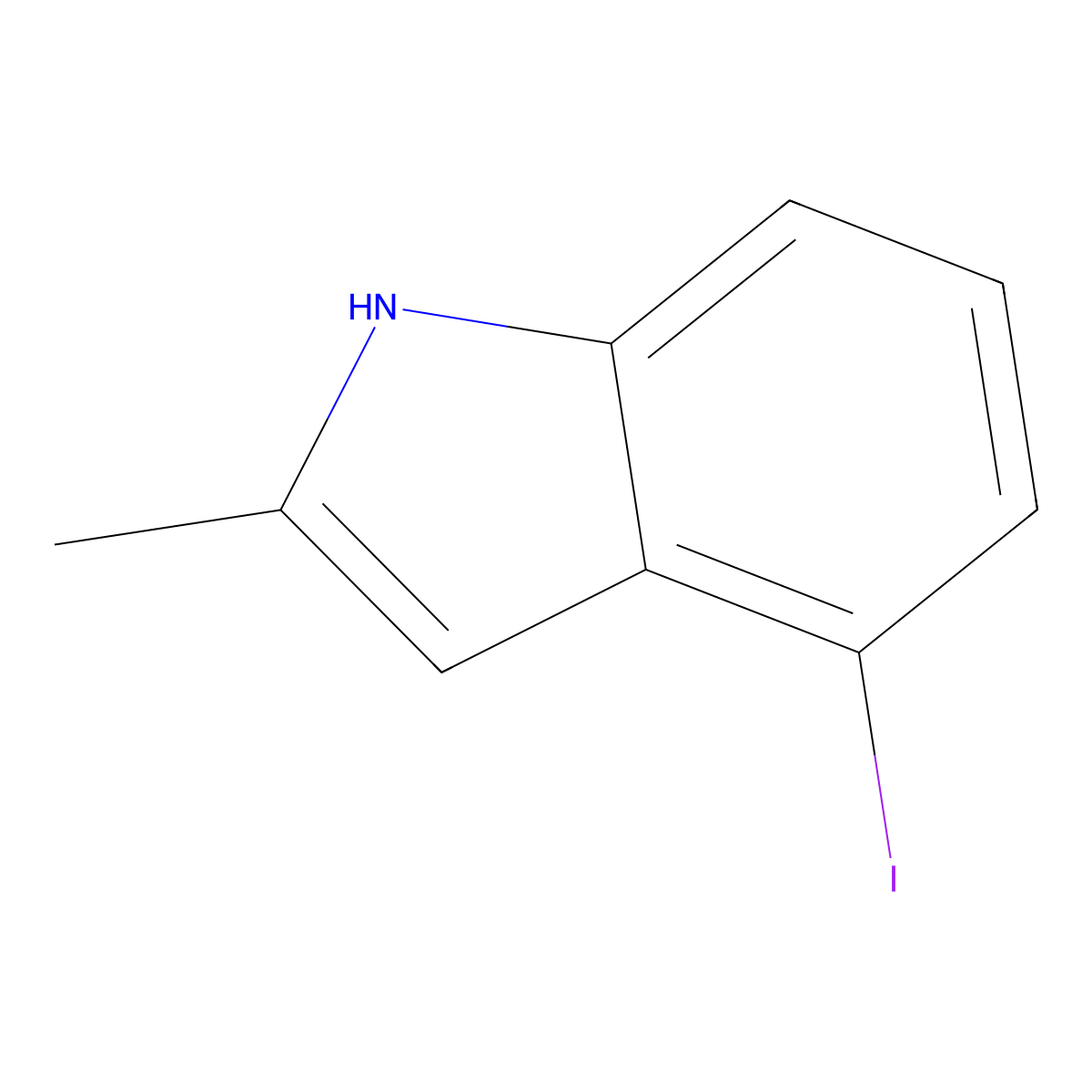 4-Iodo-2-methyl-1H-indole molecular structure, CAS 1260386-20-6