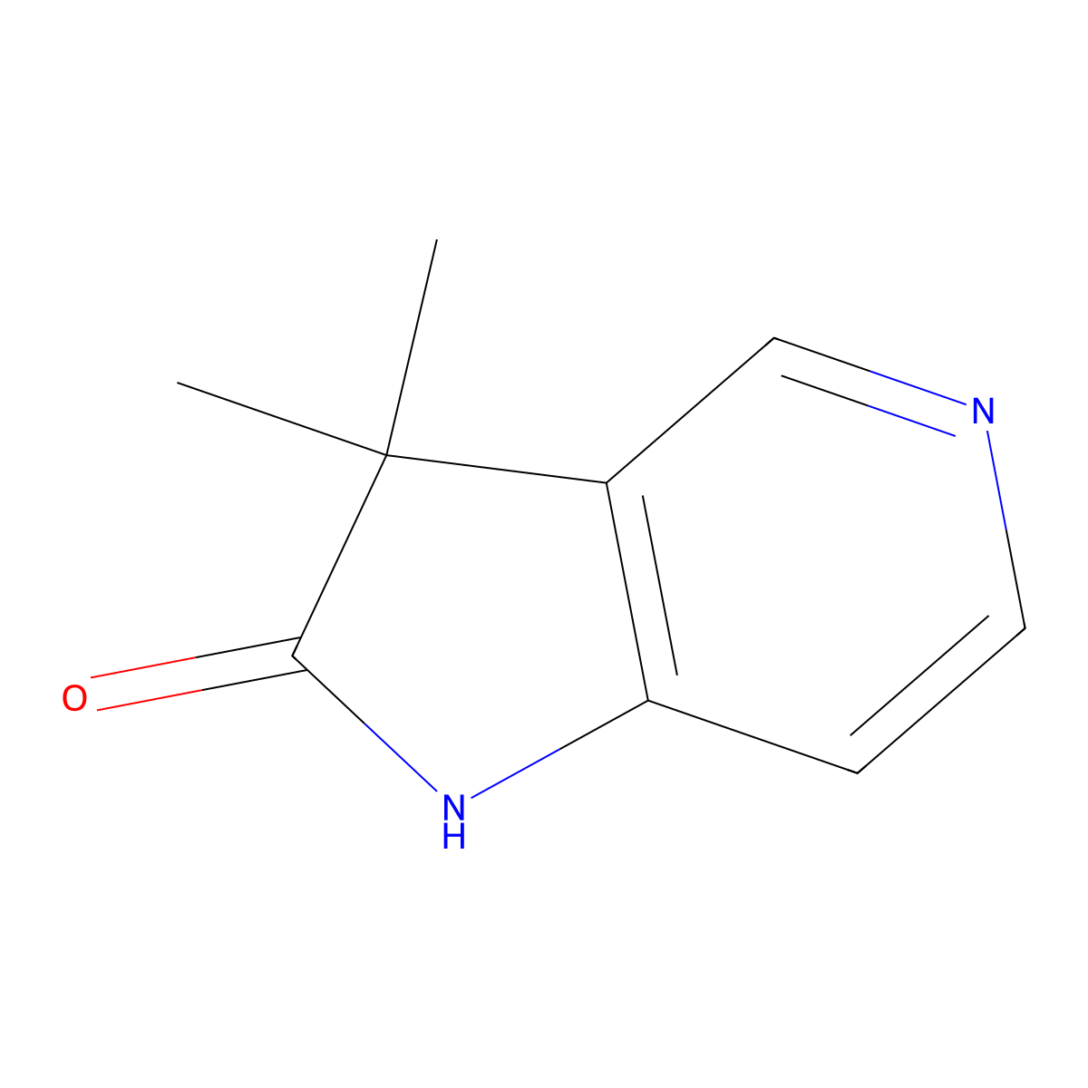 3,3-Dimethyl-1H-pyrrolo[3,2-C]pyridin-2(3H)-one molecular structure, CAS 1260386-27-3