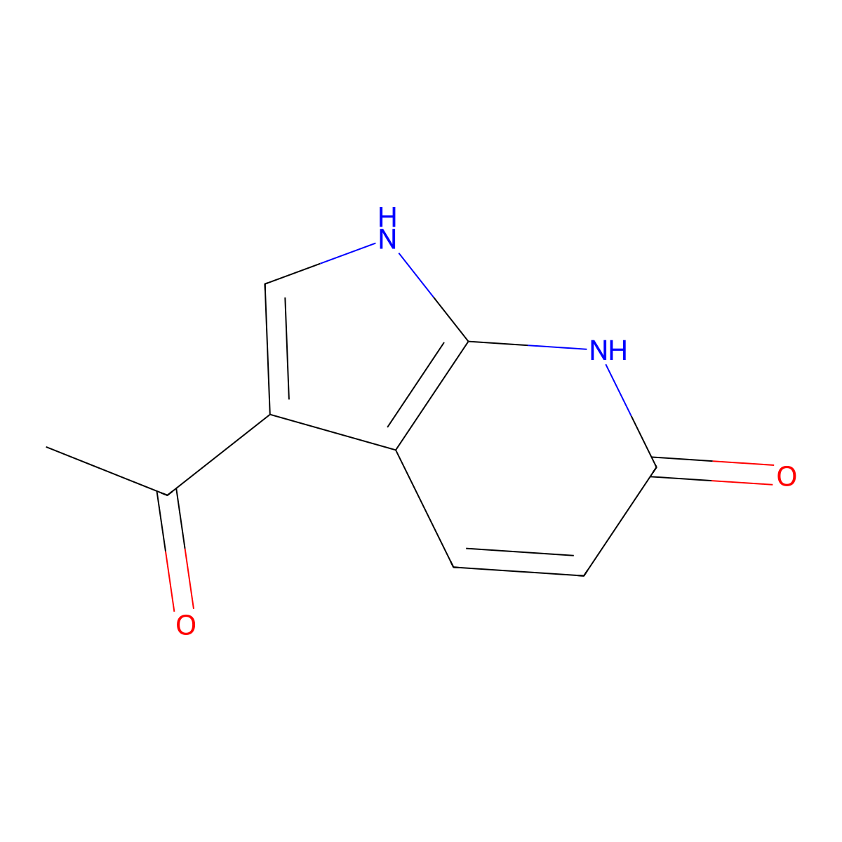 3-Acetyl-1,7-dihydropyrrolo[2,3-b]pyridin-6-one molecular structure, CAS 1260386-28-4