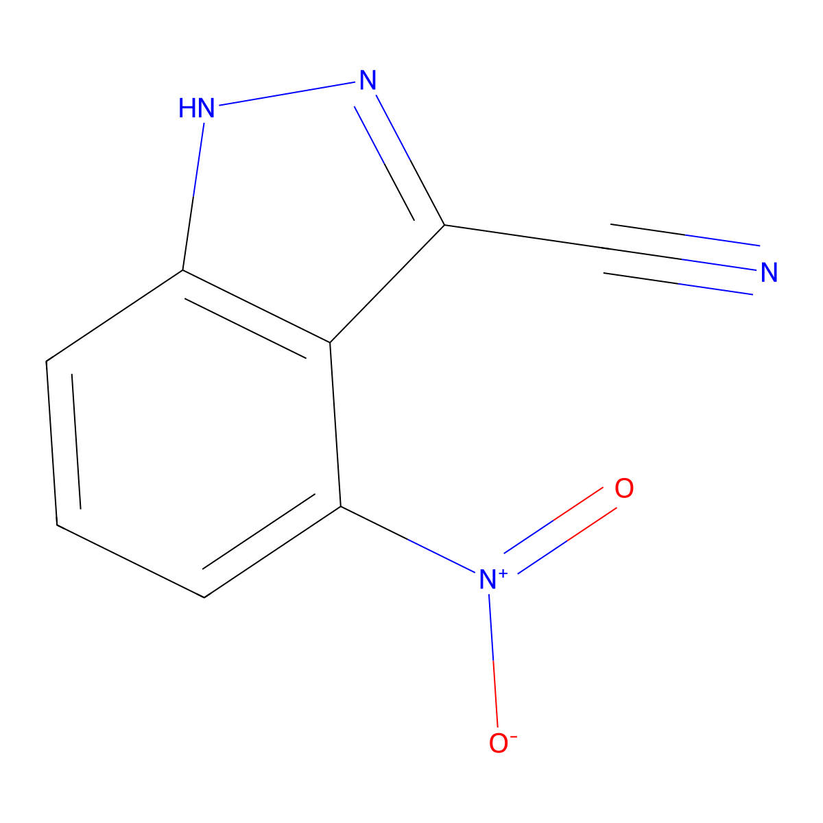 4-Nitro-1H-indazole-3-carbonitrile molecular structure, CAS 1260386-34-2