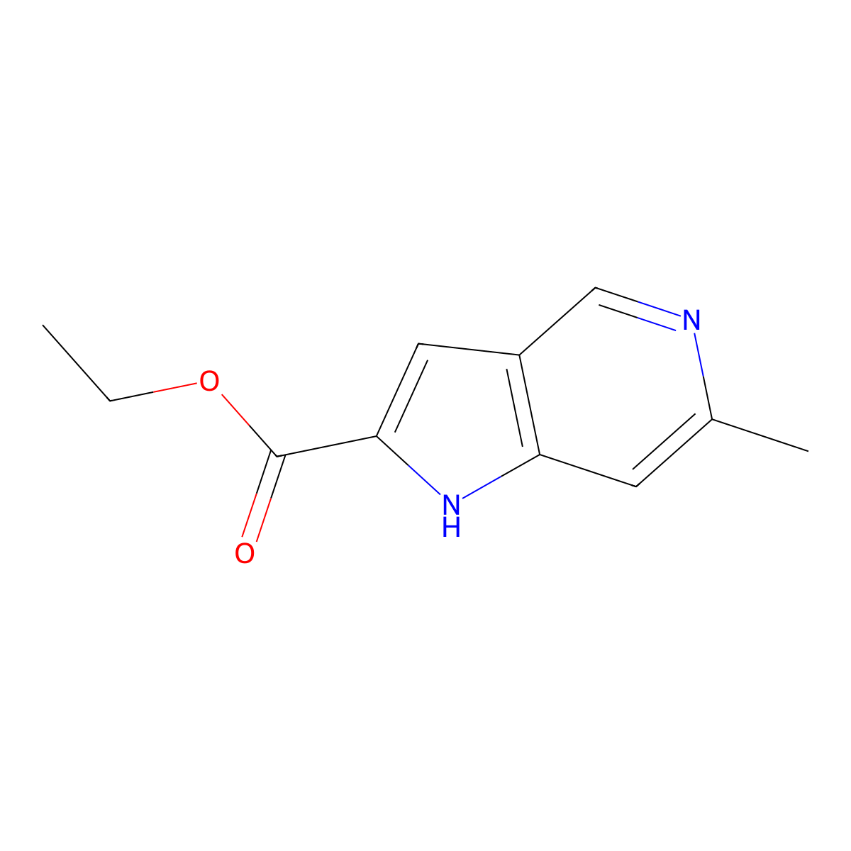 6-Methyl-5-azaindole-2-carboxylic acid ethyl ester molecular structure, CAS 1260386-35-3