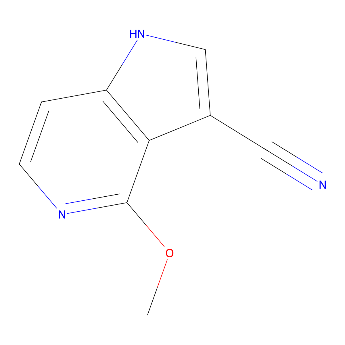 4-Methoxy-1H-pyrrolo[3,2-c]pyridine-3-carbonitrile molecular structure, CAS 1260386-45-5